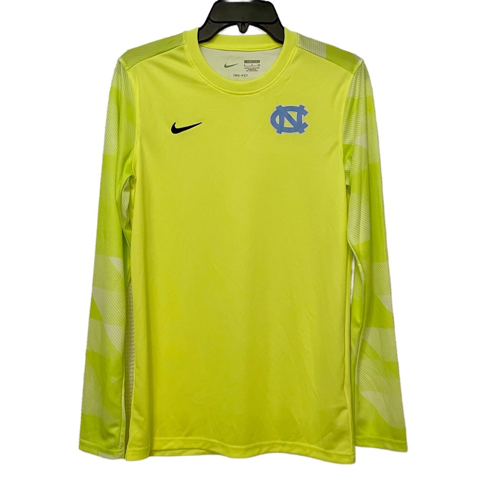 Nike x UNC Park IV Long Sleeve Goalkeeper Soccer Jersey Mens Small Neon Yellow